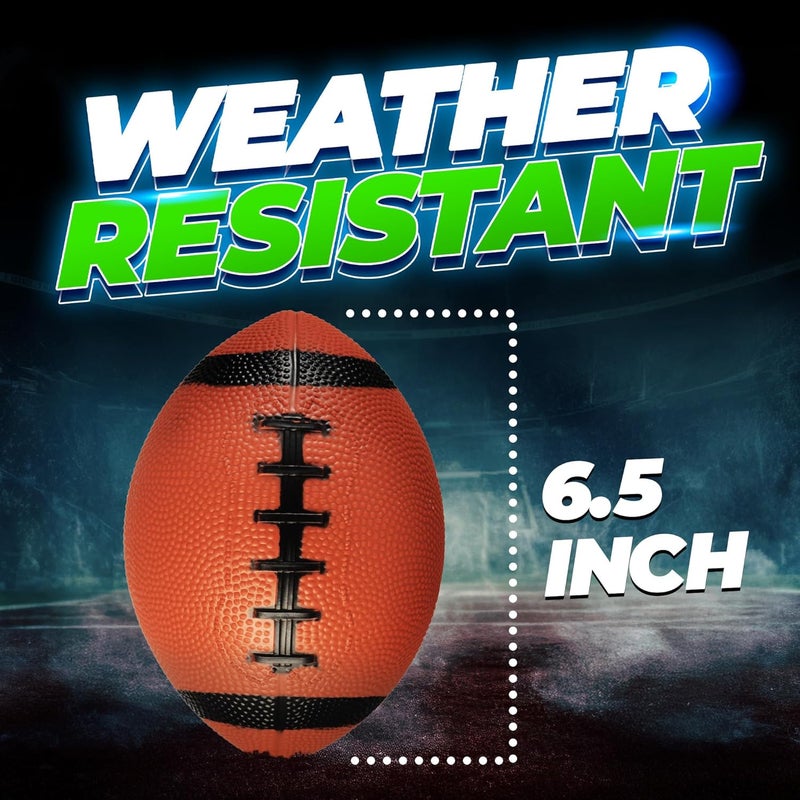 PlayBolt 6-Inch Mini Footballs for Kids (Pack of 5) - Inflatable PVC Football Toys for Boys & Girls w/Hand Pump, Easy to Grip Small Sports Balls for Backyard, Recess, Party Favor, Indoor/Outdoor - Image 4